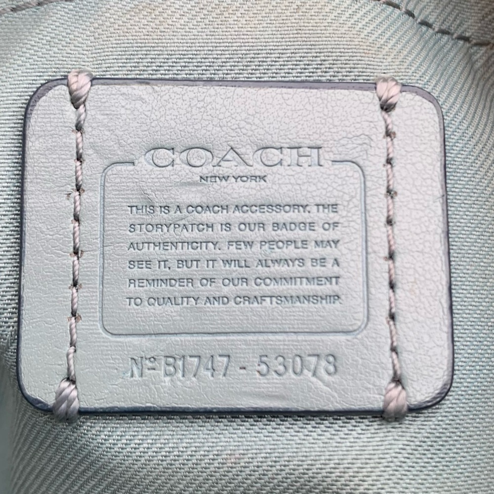 Coach Blue Leather Cosmetic Makeup Bag - Picture 10 of 11
